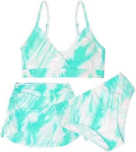 Mango Kids tie-dye badpak met ruches blauw/wit