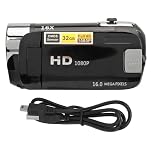 Video Camera Camcorder, 1080P HD 16MP 16X Digital Zoom Vlogging Camera with Fill Light, 2.4 Inch Rotatable Screen, Portable Camera Recorder (Black)