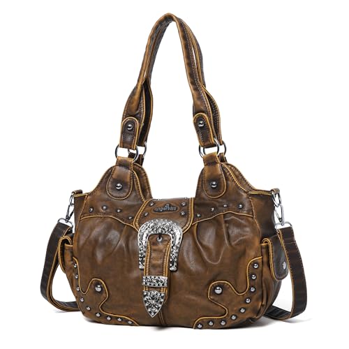 Image of Angel Kiss Hobo Bags for Women Vegan Leather Purses and Handbags Ladies Chic Shoulder Bags Crossbody Purses with Metal Studs
