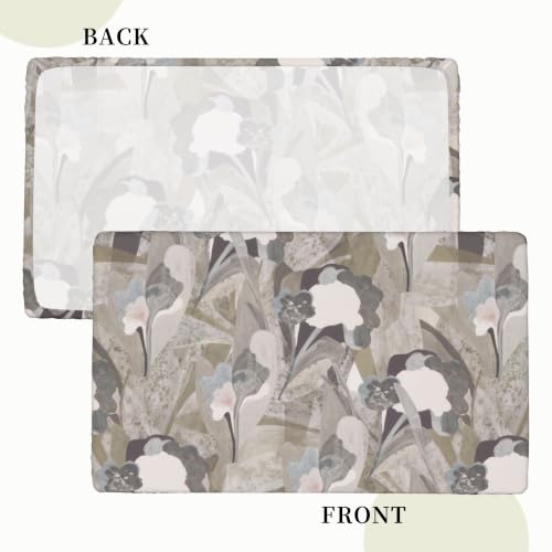 Nappe extensible motif botanique imperméable lavable blanche - 4