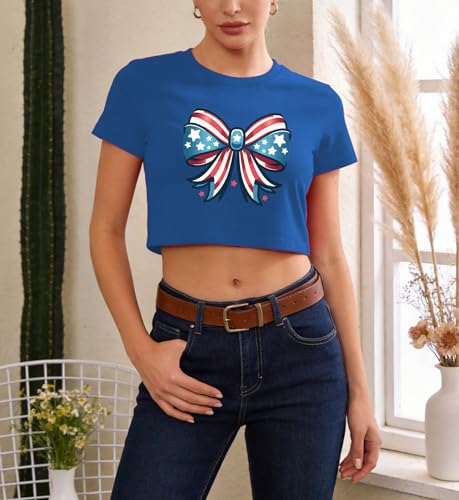 Image of 4th of July Bow Tank Top Women-Vintage American Bow Sleeveless Shirt USA Flag Tee Top Patriotic Tank Top