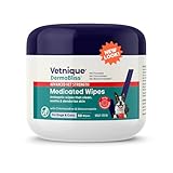 Vetnique Dermabliss Advanced Strength Medicated Antibacterial Wipes for Dogs with Chlorhexidine for Infections, Irritation & Redness Relief