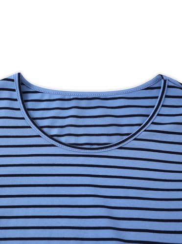 LilyCoco Womens Striped Shirt Casual Elegant Crewneck 3/4 Sleeve T Shirts4