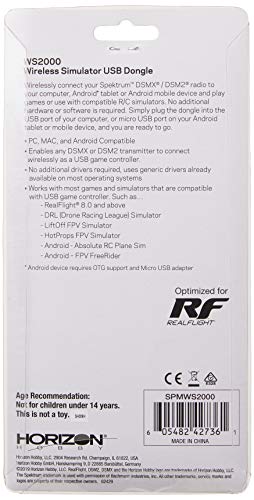 Spektrum Ws2000 Wireless Usb Rc Flight Simulator Dongle, Spmws2000, Black #TOP2