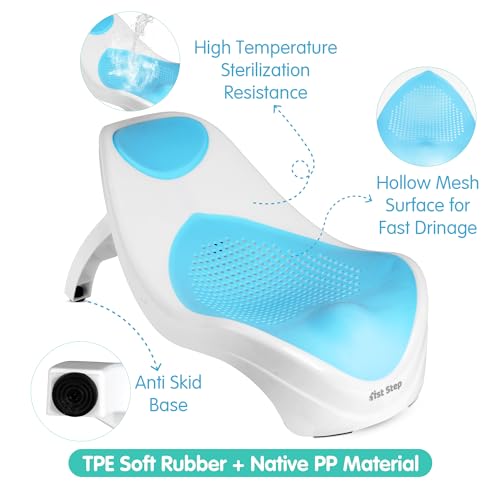 Image of 1st Step Portable Baby Bather /Bath Seat with Anti-Skid Base (Blue)