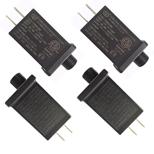 12V 1.25A Power Adapter for Inflatable Decorations (4 Pack) - Replacement Power Supply for Halloween Christmas Yard Inflatables LED Lights - Class 2 Transformer 120V 60Hz US Plug