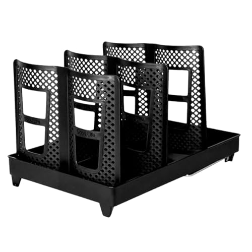 Organizador de tazas de café – Portavasos de papel y con 6 compartimentos – Almacenamiento antideslizante vertical 6 ranuras para organización de cocina, armario encimera