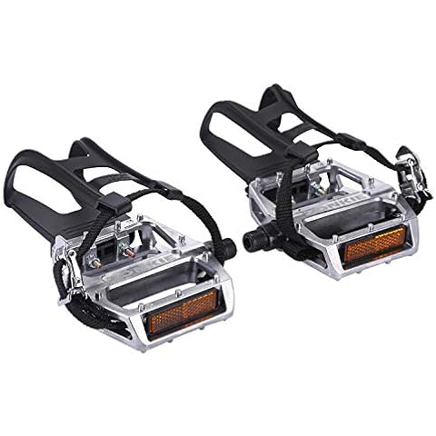 zonkie Bike Pedals with Clips and Straps Cover
