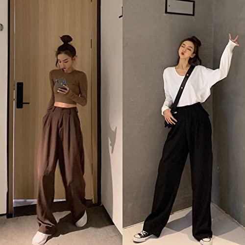 Retro Pants Full Match Wide Legs Women Fashion high Waist Casual Pants3