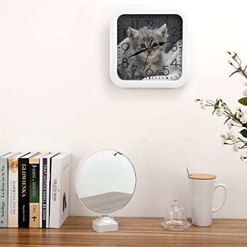 Pendule murale chaton moderne silencieuse 26cm horloge maison