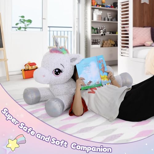 Maogolan W401_4_110 43 Inch Big Large Jumbo Unicorn Stuffed Animal, Giant Animal Plush Pillow Plush Toy thumb #4