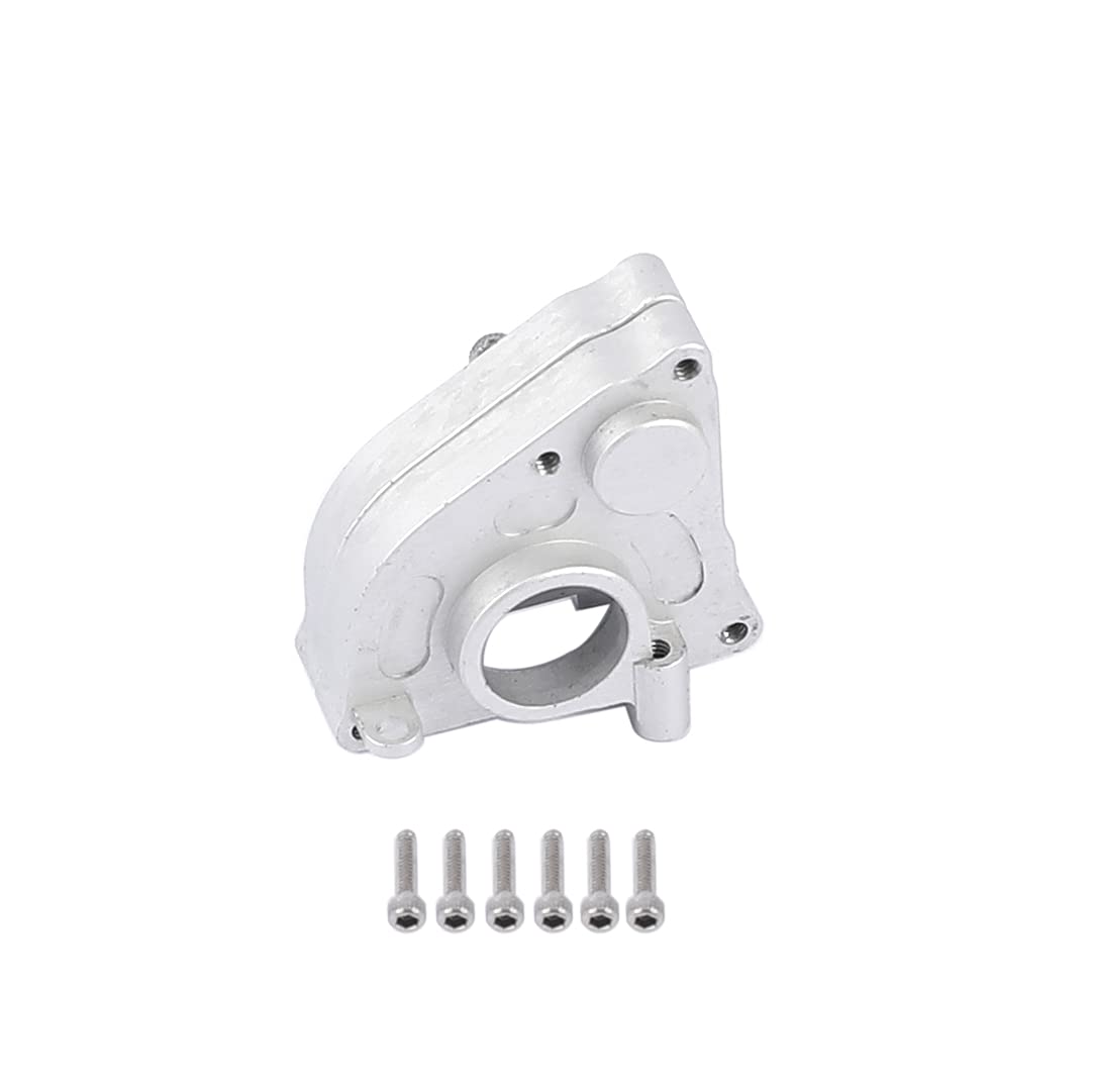 RZXYLRC Aluminum Transmission Case Cover Gearbox Housing for Axial SCX24 1/24 RC Crawler Car Upgrades (Silver)