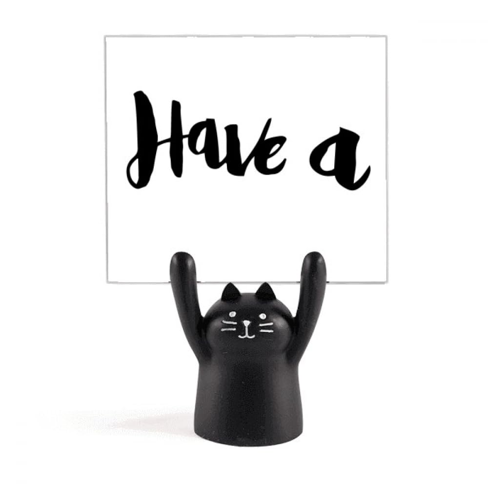 Support de mémo chat noir porte-note de bureau avec texte ciselé - 4