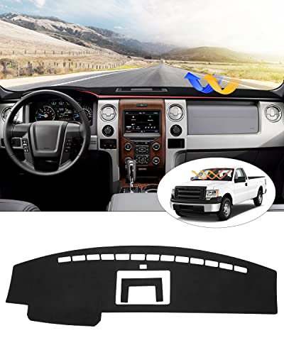 23B11 - Install New Dash Mat - 2022 Ford Expedition, 2022-2023 F-150 Lightning 4 CARTIST Dash Cover Compatible with Ford F-150 F150 Pickup 2009-2014 Accessories Dashboard Cover Mat Non-Slip Pad Carpet Sunshield Protector (with Light Sensor)