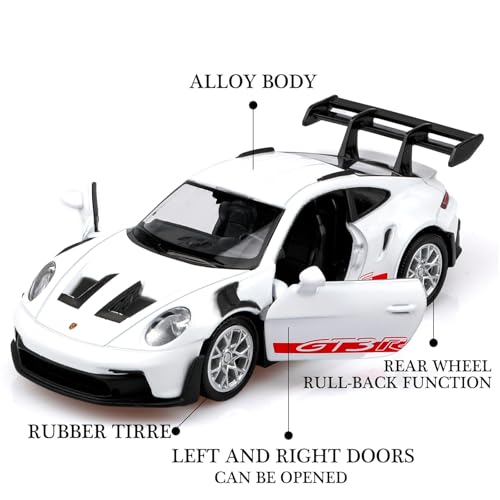 Modelo a escala Porsche 911 GT3 RS 1:36 de metal fundido miniatura 3