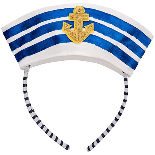 Balinco Matrosenmütze Haarreif, Seemannskostüm Zubehör, Marine Hut Damen, Navy Sailor Accessoire,...