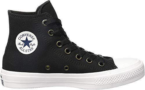 Image of Converse Unisex Chuck Taylor All Star II Hi Top Sneaker (5 Men /Women 7, Black /White)