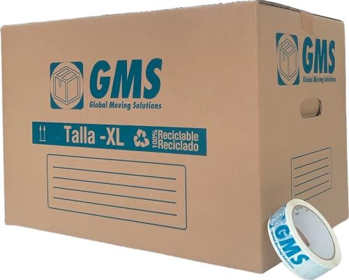 15 Cajas Mudanza 55x35x35cm – Cajas De Carton Mudanza – Cajas Gran Capacidad + Precinto GMS   Cajas Para Mudanza – Cajas Para Mudanzas Y Almacenaje Con Asas (15 Cajas   55x35x35cm + Precinto)