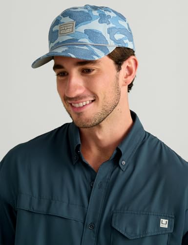 Image of HUK Men's Tide Point Kc Scott Original Artwork Short Sleeve Shirt, Fishing Button Down