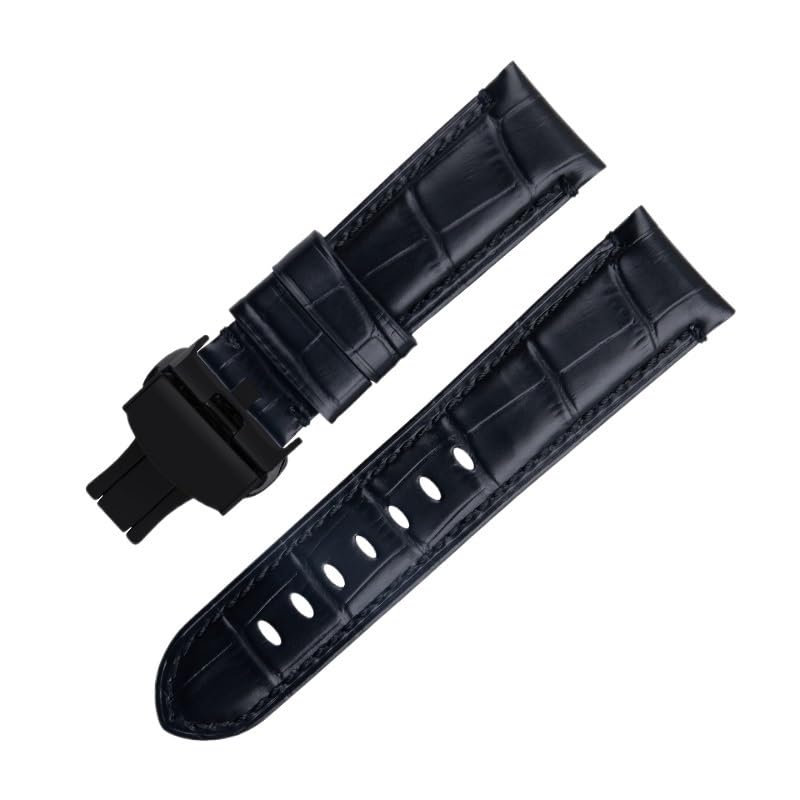 Correa de reloj de bambú en suave cuero de vaca de 24mm compatible con la serie Panerai PAM438