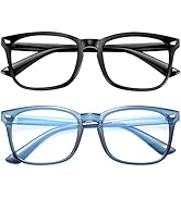 CHBP Blue-Light-Blocking-Glasses for Women Computer Glasses Man,2 Pack Gaming Eyeglasses Fashion ...