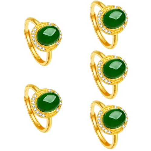 Bague émeraude et bracelet en or ajustable par BESTYASH pour femme