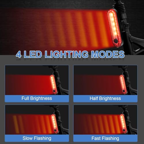 Image of Bike Tail Light 5LED Bike Rear Light Rechargeable Bicycle TailLight Rear Cycling Safety Flashers Blinking 4 Modes (Set A)