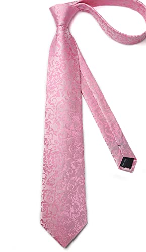 Image of Enlision Mens Ties Solid Color Satin Necktie Ties for men Handkerchief Cufflinks Pocket Squares for Wedding