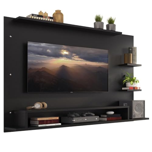 La Mejor Selección de Panel de Tv - los más vendidos. 43 Madesa Panel para TV de hasta 60 Pulgadas Mueble para TV con 1 Estante Grande y 2 Pequeños Alfa - Negro