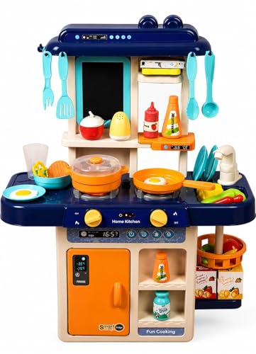 Image of DIY Miniature Home Kitchen Set with LED Light, Openable Dust Cover & Movable Accessories - 102 PCS Creative Dollhouse Kit for Kids & Collectors (8+)