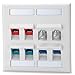 Signamax Signamax - 8-Port Double Gang Angled Faceplate, White
