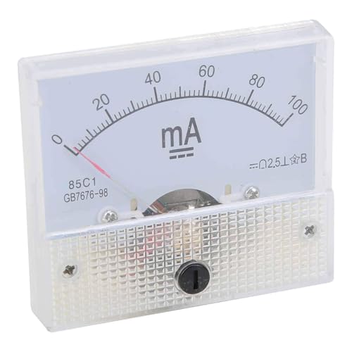 Amperímetro de panel analógico de CC, 85C1 Rectángulo 0 ~ 100MA Medidor de panel de medición de corriente de medidor de microamperios para circuito automático u otros dispositivos de medición de volta