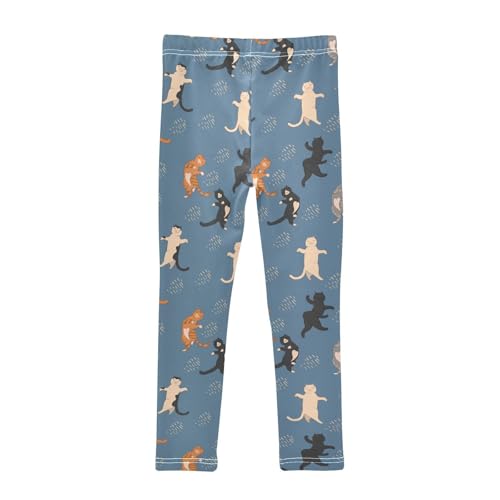 Girls Basic Leggings Baby Girls Pants Funny Cats Soft Footless Stretchy Tights Pants 4-10Y2