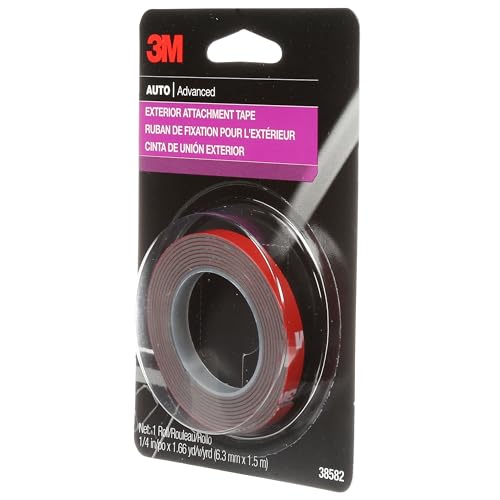 Image of 3M Auto Exterior Attachment Tape, 1 /4 in x 5 ft, Heavy Duty Double-Sided Automotive Tape for Car Trim, Moldings, Emblems, and Badges (Pack of 24, 38582)