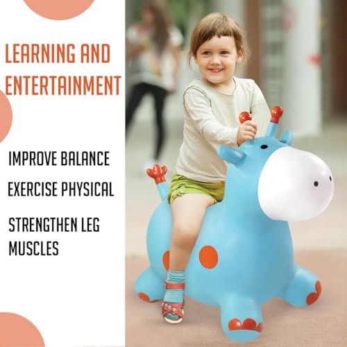 Image of Amazon Brand - Jam & Honey Jumping, Riding & Bouncing Giraffe Hopper for Kids I Fun Bouncy Ride I Indoor & Outdoor Activity Toy I Best for Kids 2 Years +| Multicolour