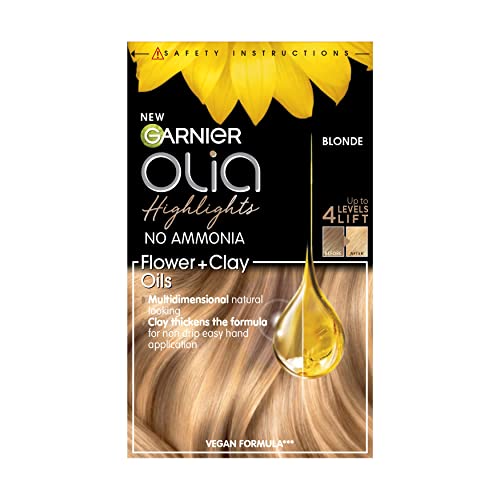 Garnier Olia - Resultados permanentes para cabello rubio, hasta 4 niveles de elevación, resultados naturales multidimensionales, reflejos degradados o balayage, sin amoníaco para un cabello más suave