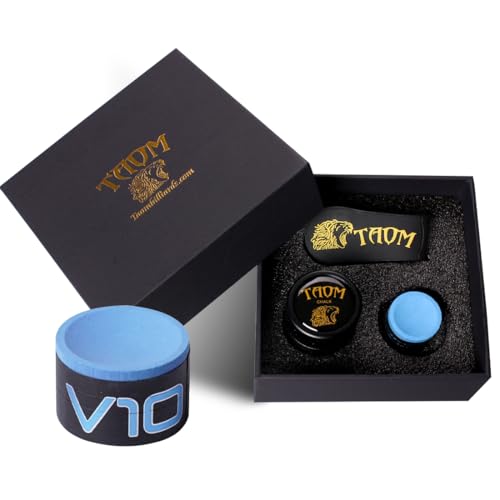 YEUEK TAOM Upgrade Pool Chalk Holder Round Shaped Practical Tool Billiards Accessories Magnetic Mini Chalk Tip Case Container Round Box Billiards Cue Tip Tool Scuffer Shaper