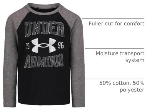 Image of Under Armour Boys' Long Sleeve Logo Graphic T-Shirt, Lightweight & Breathable, Relaxed Fit