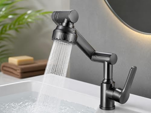 Image of Hot Cold Water Mixer Faucet 2 Mode Single Lever Basin Mixer with Provision for hot and Cold Water Wash Basin Tap Water Tap for Bathroom Metal Sink Faucet Easy Intuitive Operation