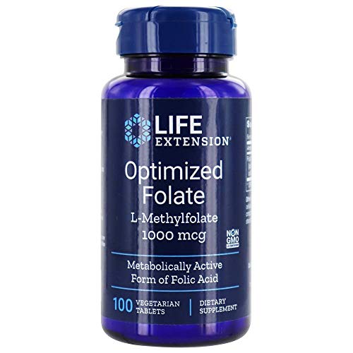 Life Extension Optimized Folate (l-methylfolate), 1000 Mcg, Vegetarian Tablets, 100-Count