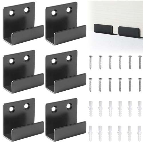 Swavitie 6 Stück Schwerlasthaken Edelstahl Wandhaken Schwerlast Schwarz Gerätehaken Wandhalterung