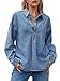 Cicy Bell Womens Oversized Denim Shirt Jean Jacket 2025 Early Fall Fashion Button Down Shirts Long Sleeve Tops Trendy Shackets Outfits Clothes
