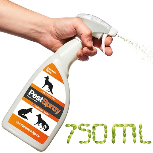 Fox PestSpray Fox Repellent for Gardens Natural Fox Repellent Spray 750ml Spray Bottle Fox deterrents for Gardens UK