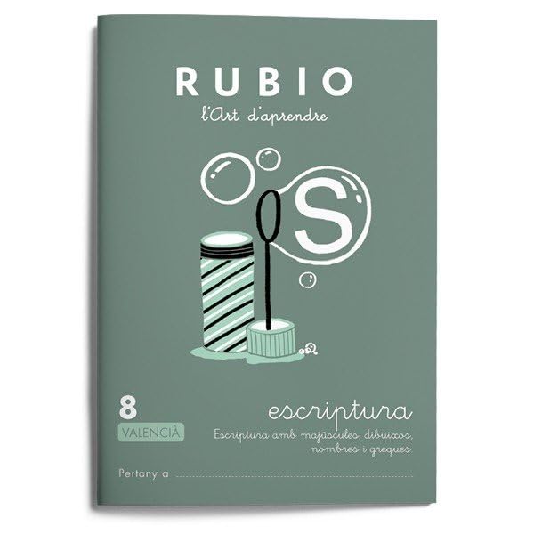 8 Escriptura RUBIO | Valencià | +8 anys | Escriptura amb majúscules, dibuixos, nombres i greques
