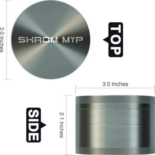 Image of Spice Grinder, Aluminum Large 3 inch Kitchen Grinder (Grey)