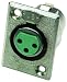 Switchcraft D3F 3-Pin Female XLR Panel Mount Plug, Nickel Finish