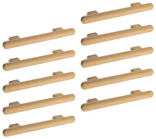Gedotec Manija de Muebles Aliso Natural Empuñadura de Madera Tirador Zócalo - Aliso, 10 Stück