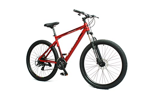 Image of STURDY BIKES 27.5 Inch Aluminium MTB with 21 Gears and Dual Disc Brakes (Red)