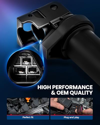 Image of KAX 6-Pack Ignition Coil Pack & Iridium Spark Plugs Kit w /Magnetic Socket for 2006 BMW X3, 2011 528i Replace#UF592 7092