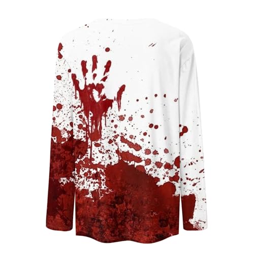 Halloween Shirts for Women Long Sleeve Plus Size Fashion Crewneck Comfortable Tshirts Halloween Costumes for Women